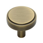 M Marcus Heritage Brass Stepped Disc Design Cabinet Knob 32mm 